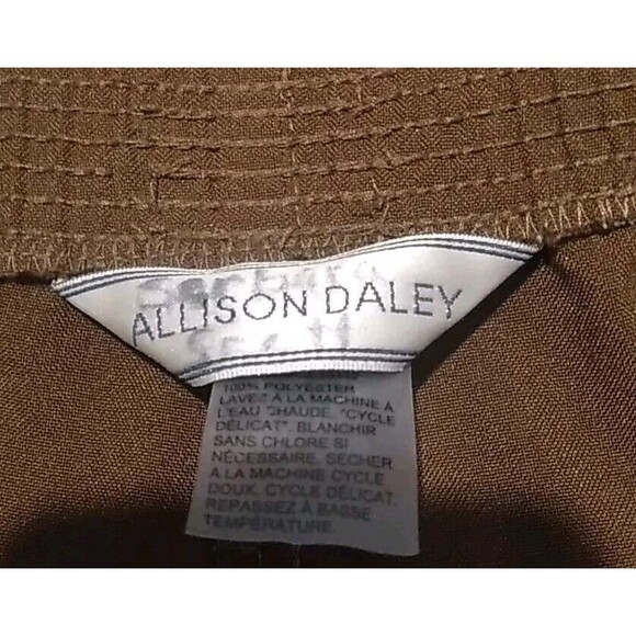 Allison Daley Brown Elastic Waist Pull On Pants Size 16 R Office Workwear - Picture 4 of 4